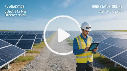 Utility engineer at solar farm