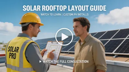 Installer discussing rooftop solar design